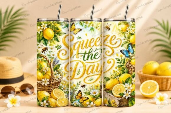 Download Squeeze the Day Lemon Summer Tumbler PNG - Summer tumbler Collection