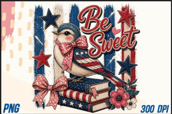 Download Patriotic Bird with Bow and Books PNG - Premium Resources