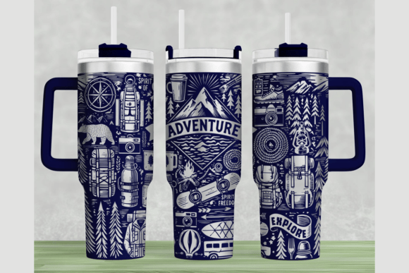 Download Adventures 40oz Laser Tumbler Wrap SVG - Laser tumbler wrap Collection