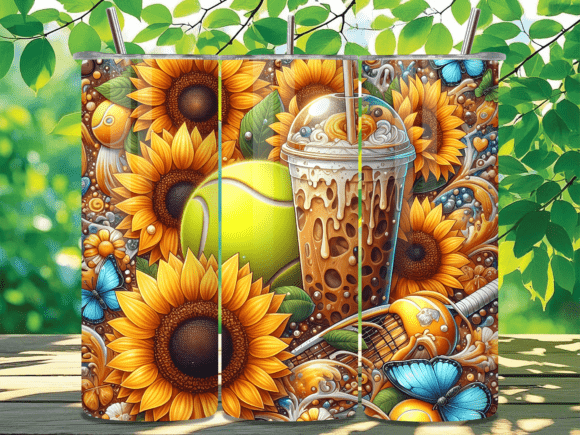 Download Sunflower Tennis Ball Summer Tumbler PNG - Summer tumbler Collection