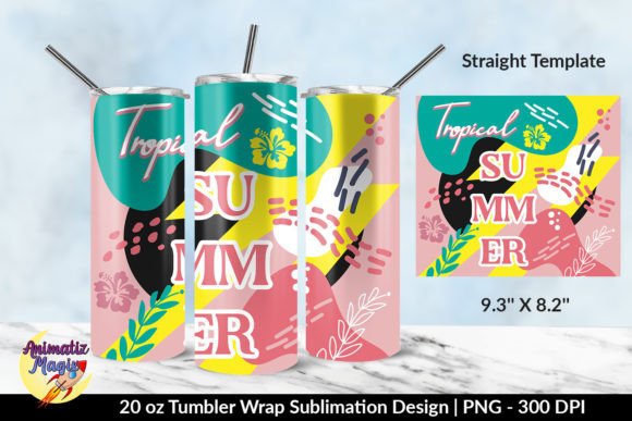 Download Colorful Tropical Summer Tumbler Wrap 20 - Summer tumbler Collection