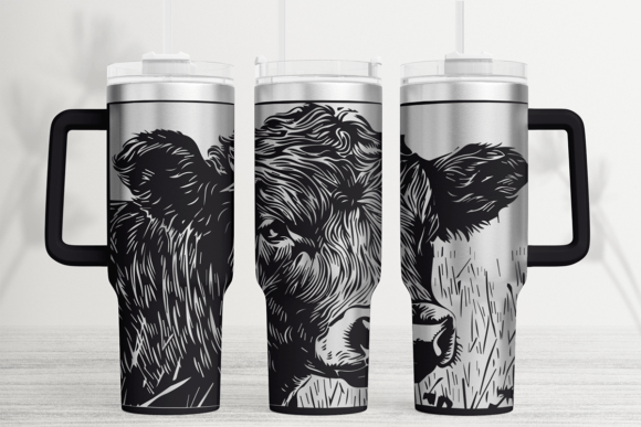 Download Highland Cow 40oz Laser Tumbler Wrap SVG - Laser tumbler wrap Collection