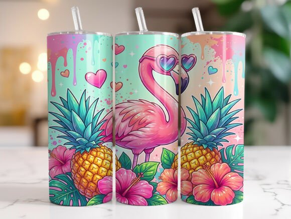 Download Flamingo Tropical Summer Tumbler Wrap - Summer tumbler Collection