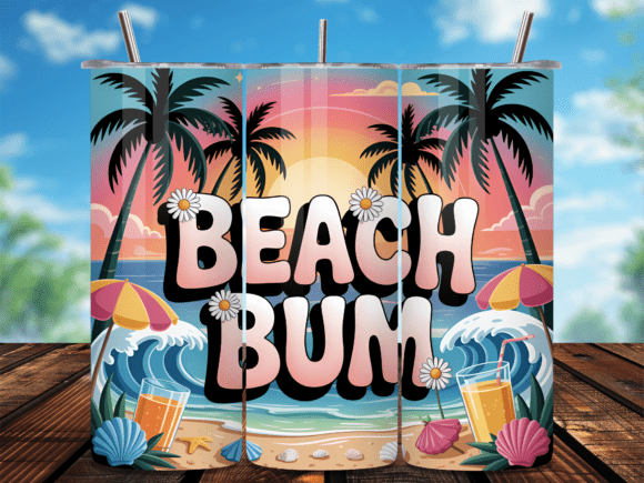 Download Beach Bum Tropical Summer Tumbler Wrap - Summer tumbler Collection