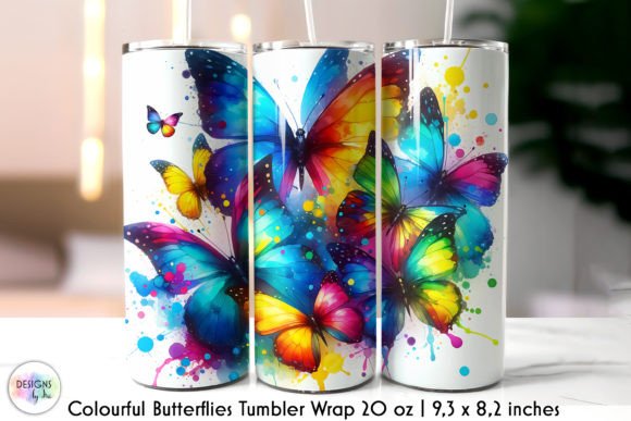 Download Watercolour Butterflies Summer Tumbler - Summer tumbler Collection